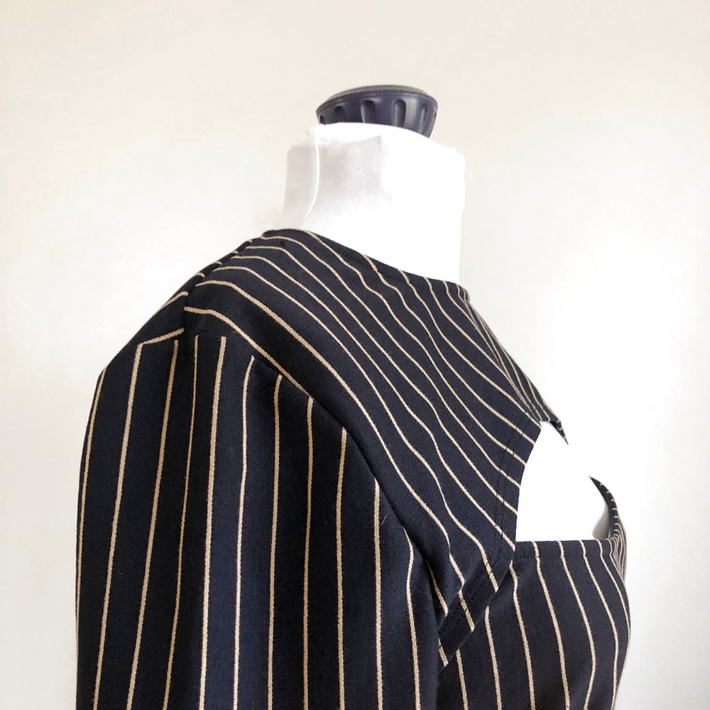 Zara Navy/Gold Striped Long Sleeve Shirt  8M - Picture 6 of 7